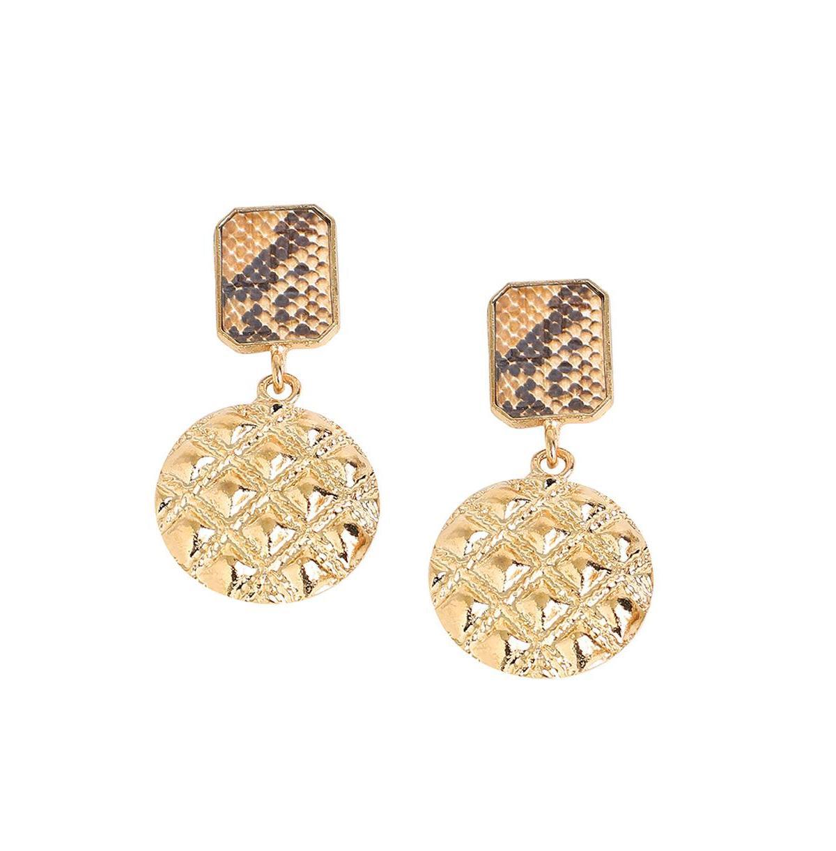 Sohi Womens Geometric Snake Drop Earrings Product Image