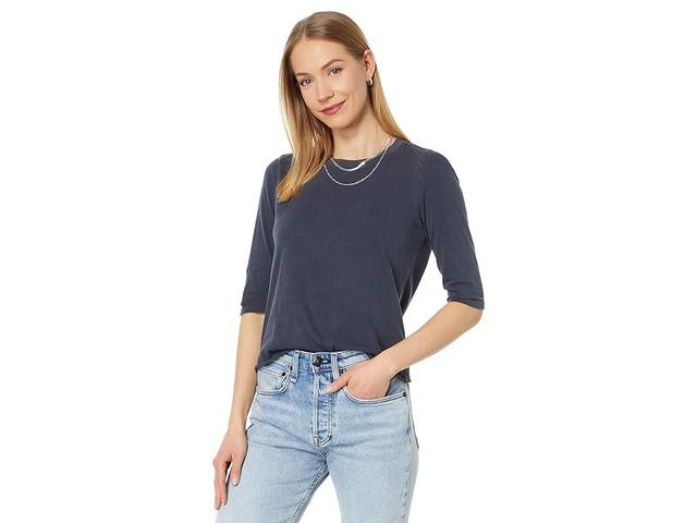 LAmade Santa Monica Mitered Back Elbow Length Tee (Nine Iron) Women's Clothing Product Image