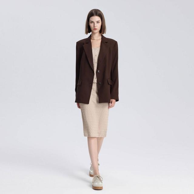 Womens Longline Blazer - A New Day Dark Brown Product Image