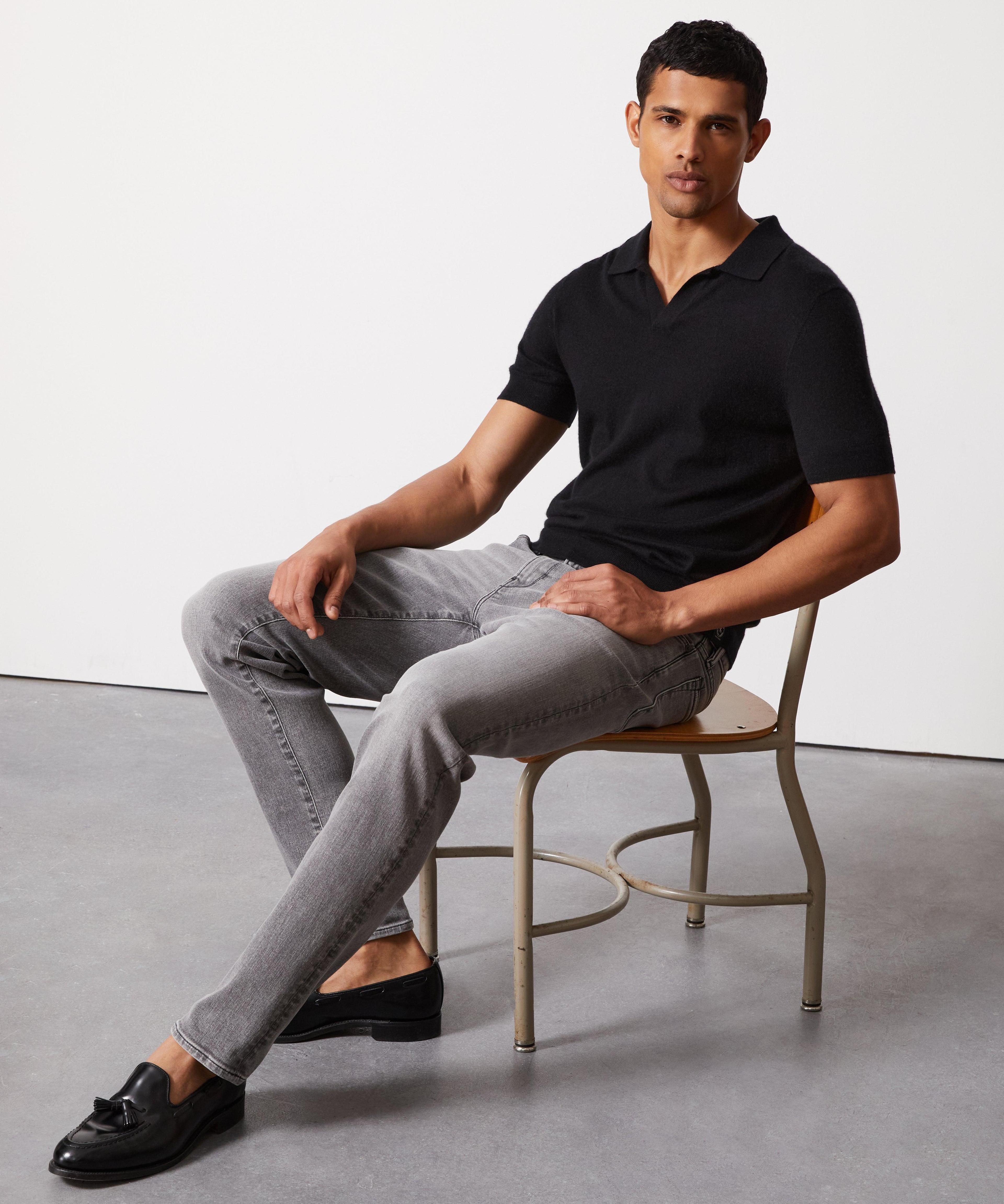 Premium Cashmere Montauk Polo in Black Product Image