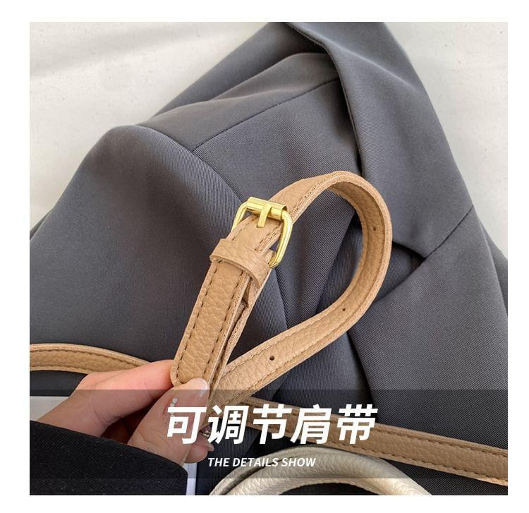 Faux Leather Plain Bucket Bag Product Image