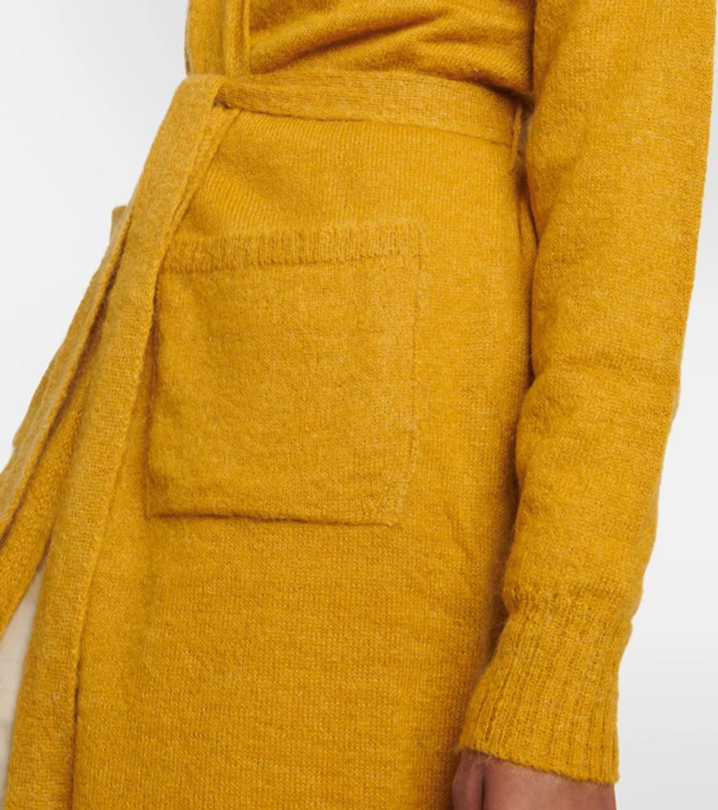 MAX MARA Women's Mohair-blend Longline Wrap Cardigan In Ochre Product Image