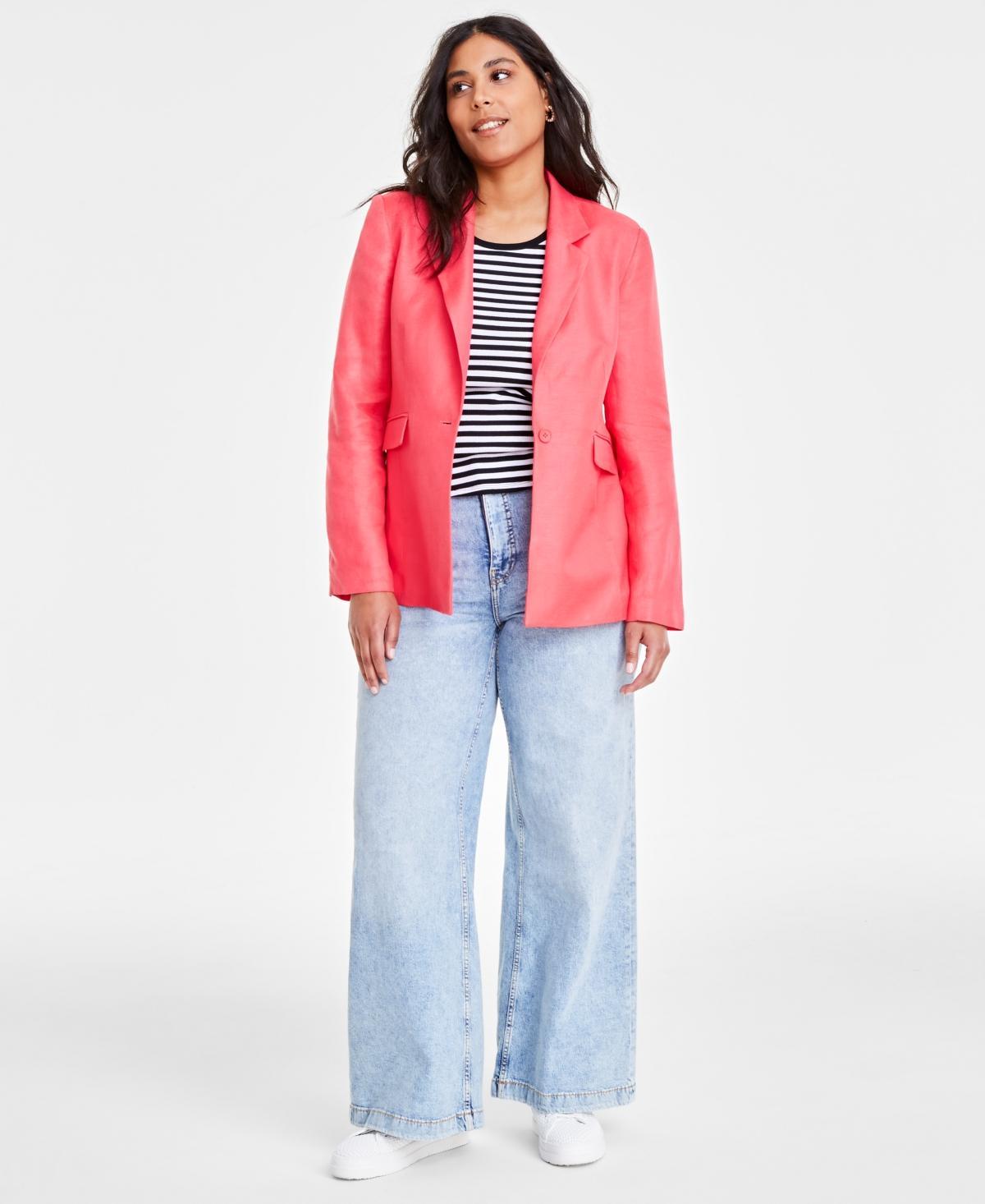 On 34th Womens Linen-Blend Blazer, Created for Macys Product Image