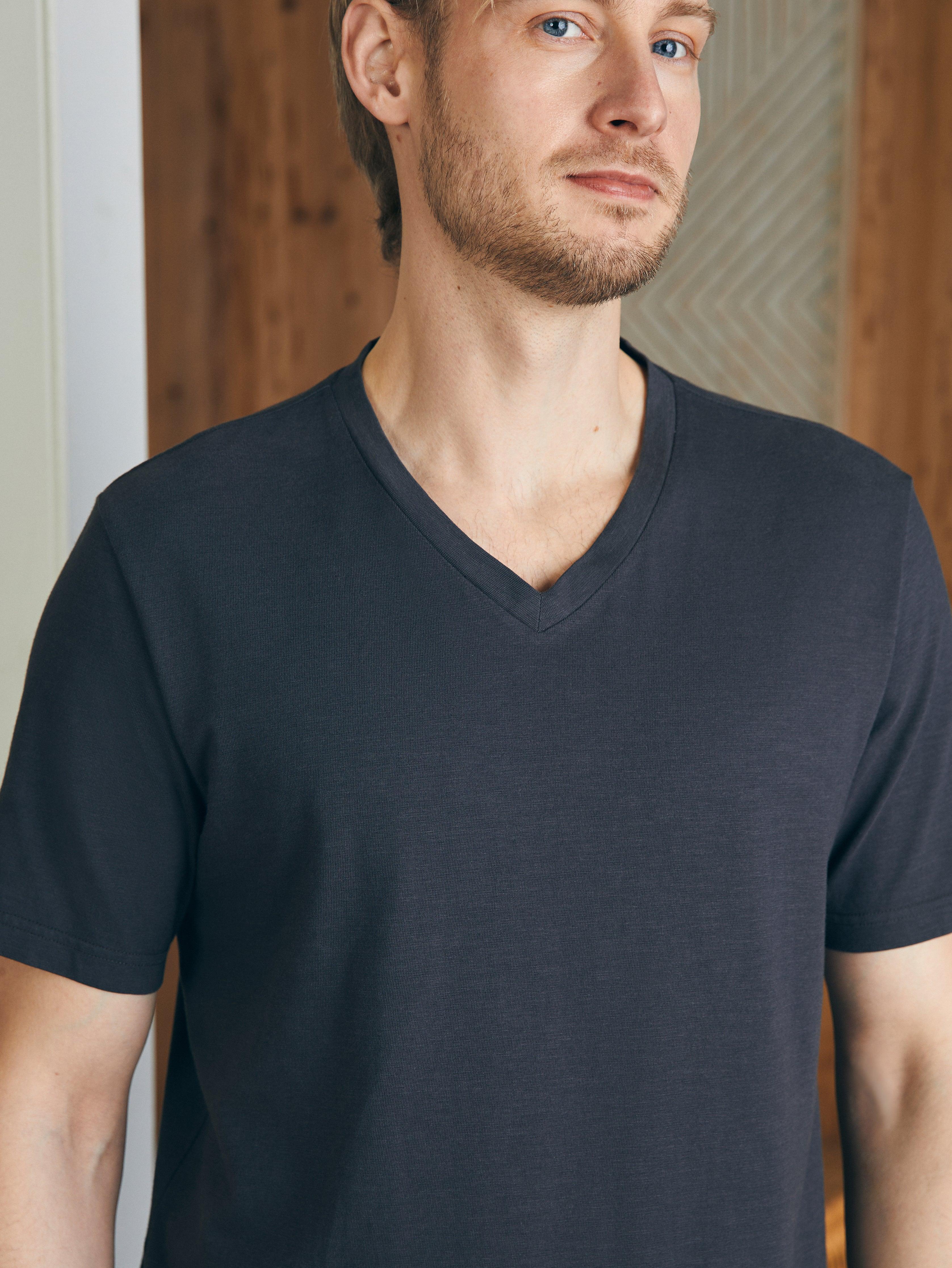 Sunwashed V-Neck Tee - Washed Black Male Product Image