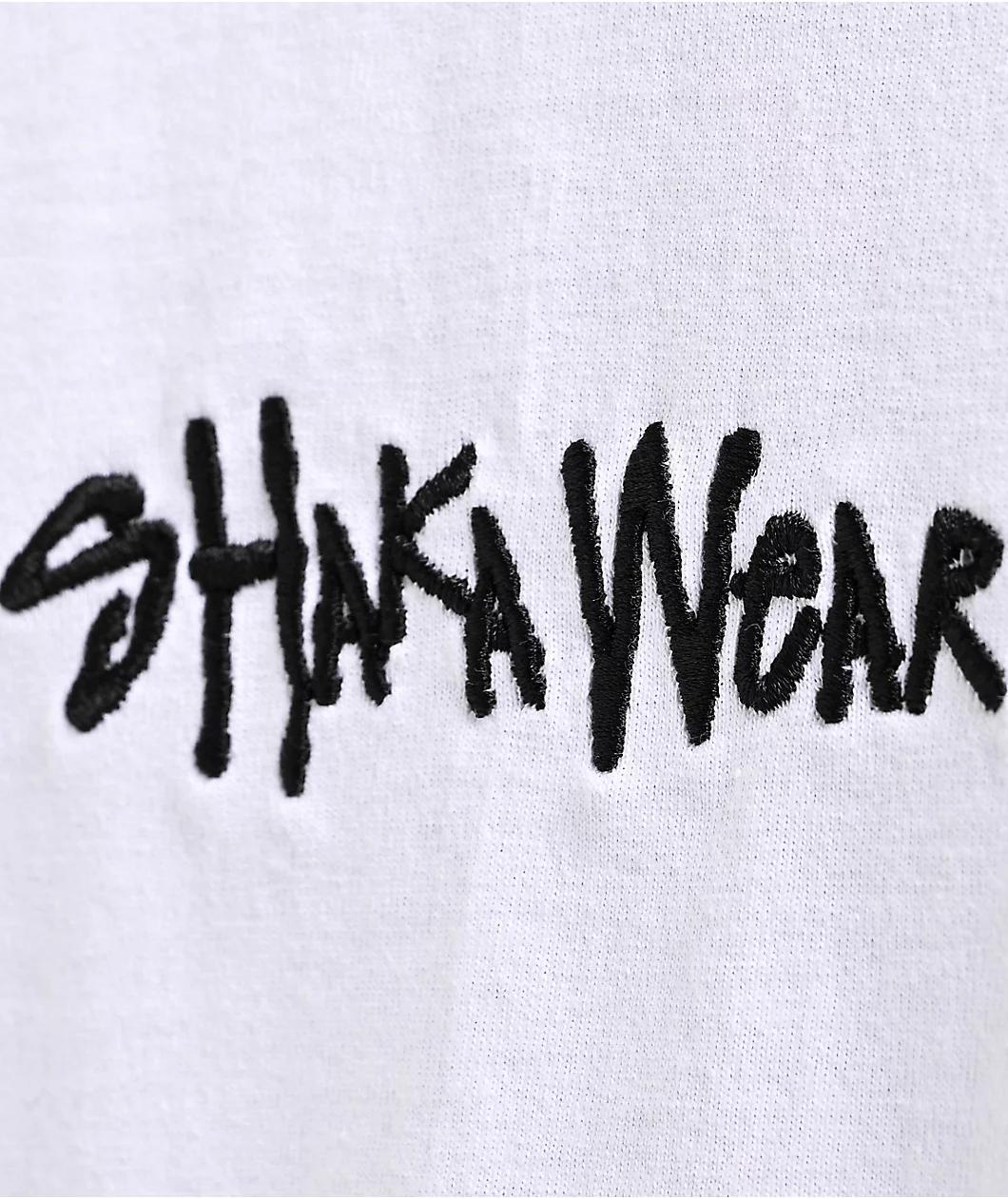 Shaka Wear Embroidered Logo White Heavyweight T-Shirt Product Image