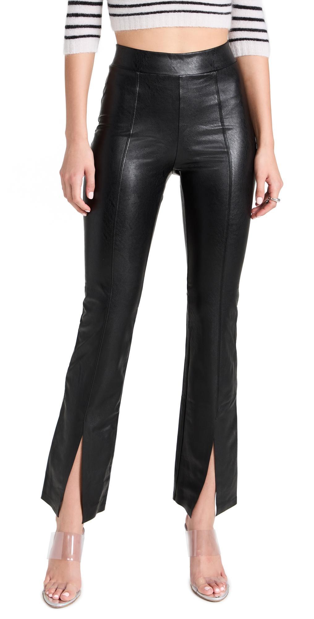 Faux Leather Split Front Pant Product Image