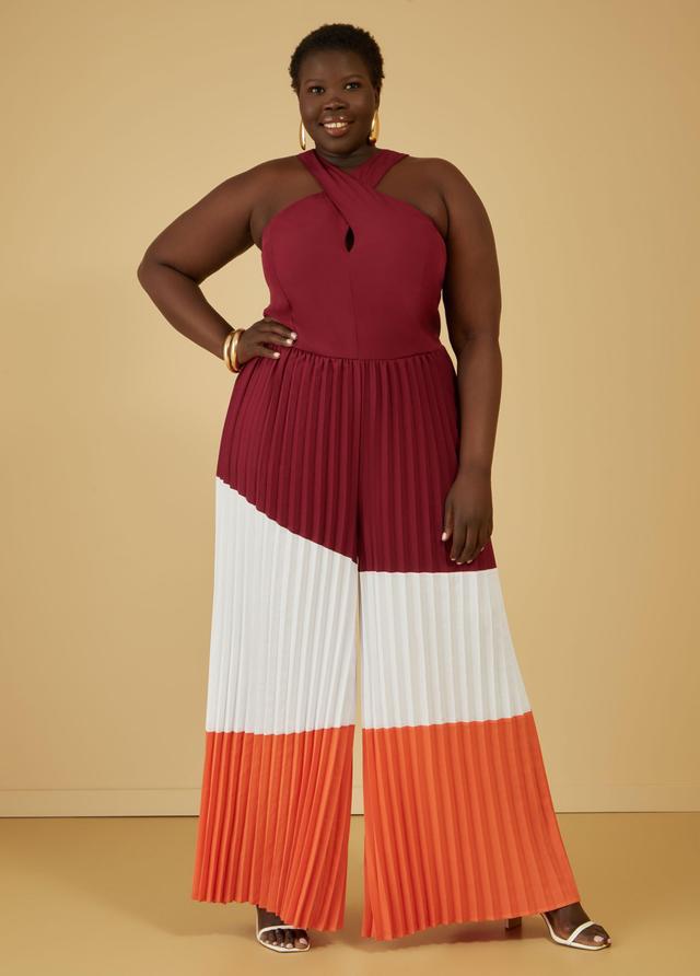 Pleated Colorblock Jumpsuit Product Image