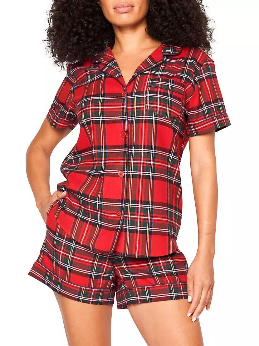 Imperial Tartan Short-Sleeve Shorts Pajama Set Product Image