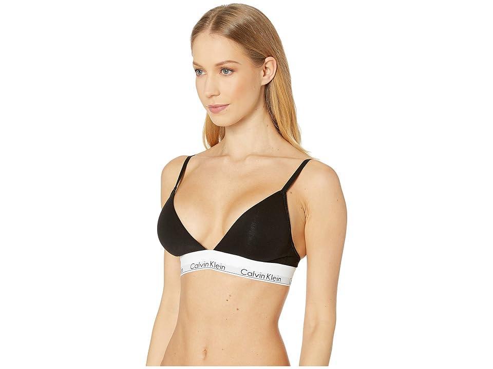 Calvin Klein Modern Cotton Light Lined Triangle Bralette QF5650, Womens Black Product Image