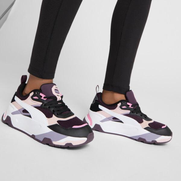 PUMA Trinity Women's Sneakers in Midnight Plum/White/Black Product Image