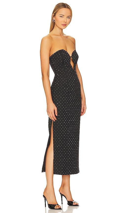 Bardot Eleni Studded Strapless Plunge Neck Midi Dress Product Image