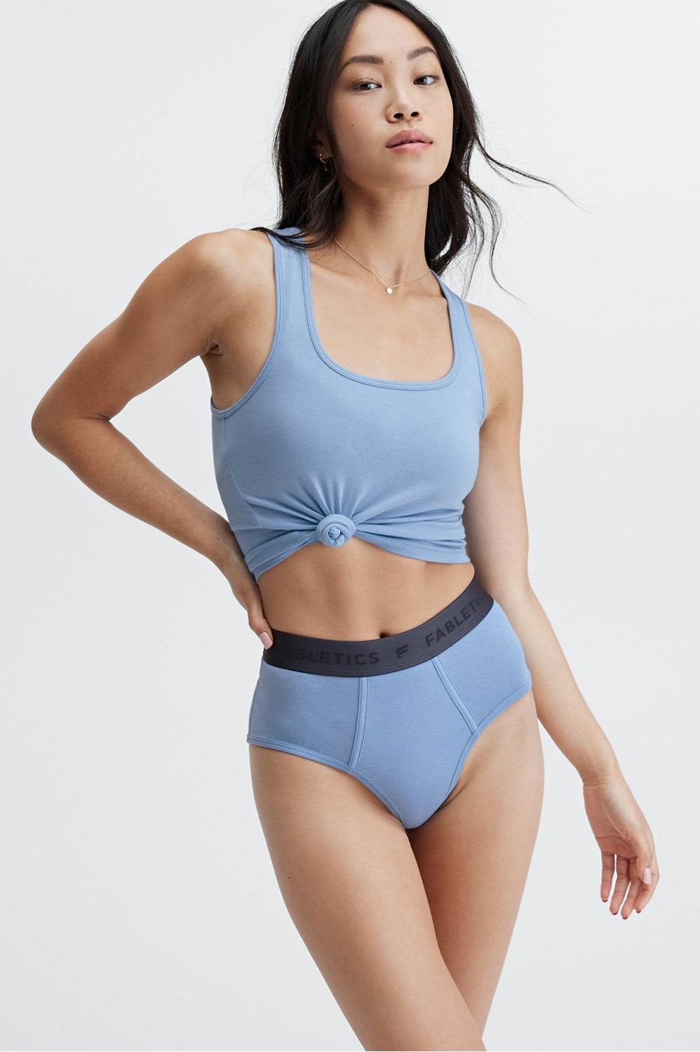 Fabletics 24-7 High-Waisted Brief Womens blue Size XL Product Image