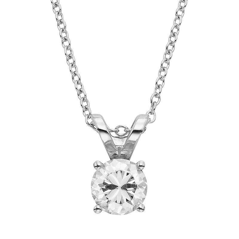 The Regal Collection 1/2 Carat T.W. IGL Certified Diamond 18k Gold Solitaire Pendant Necklace, Womens White Product Image