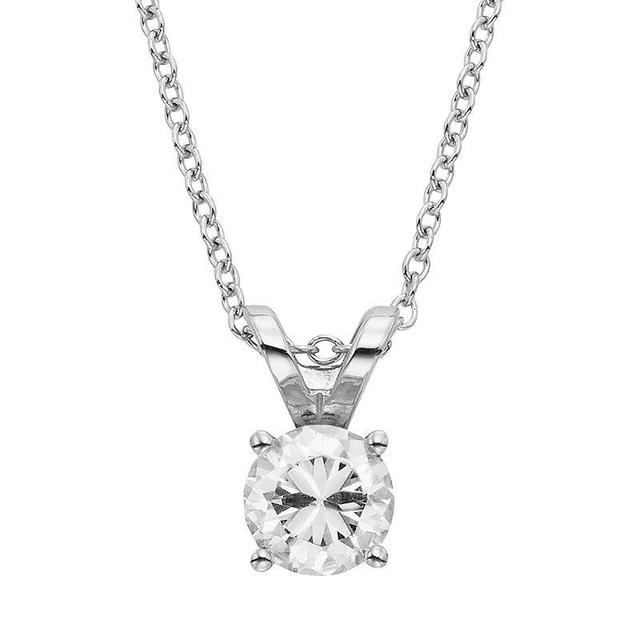 The Regal Collection 1/2 Carat T.W. IGL Certified Diamond 18k Gold Solitaire Pendant Necklace, Womens White Product Image