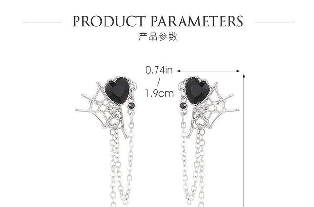 Spider Web Heart Faux Crystal Alloy Chandelier Earring Product Image