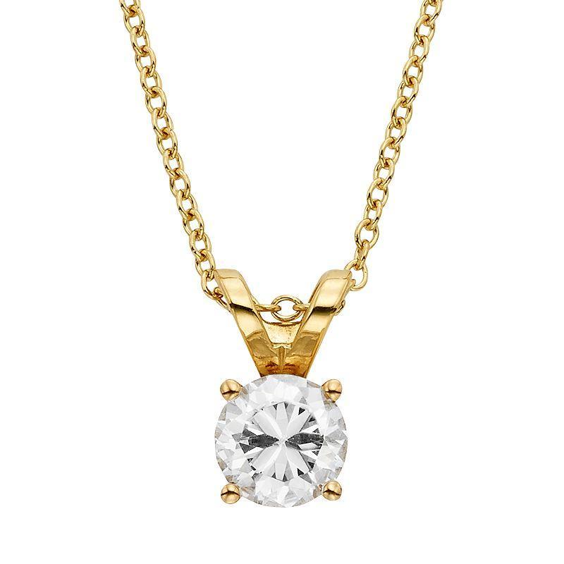 The Regal Collection 1/2 Carat T.W. IGL Certified Diamond 18k Gold Solitaire Pendant Necklace, Womens White Product Image