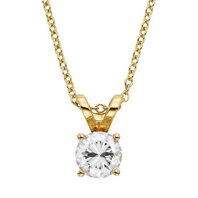 The Regal Collection 1/2 Carat T.W. IGL Certified Diamond 18k Gold Solitaire Pendant Necklace, Womens White Product Image