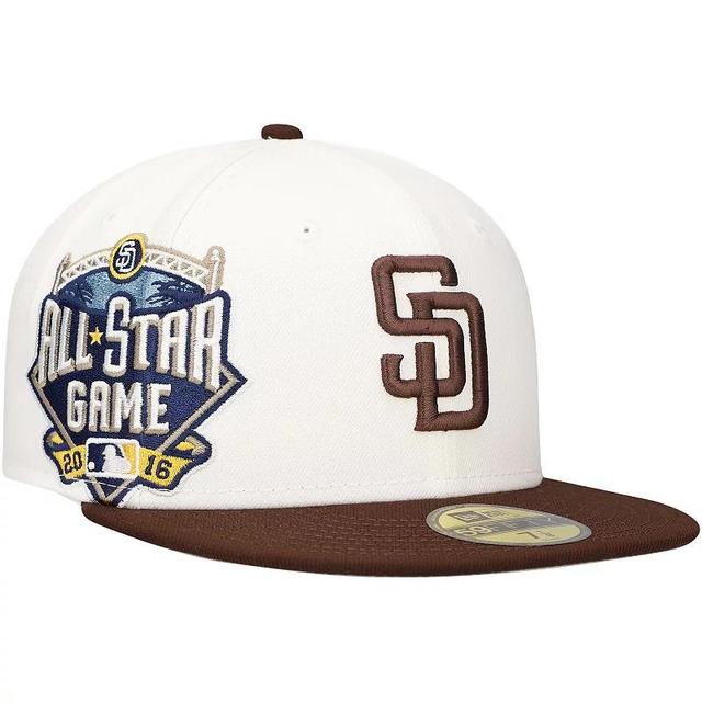 Mens New Era /Brown San Diego Padres Major Sidepatch 59FIFTY Fitted Hat Product Image