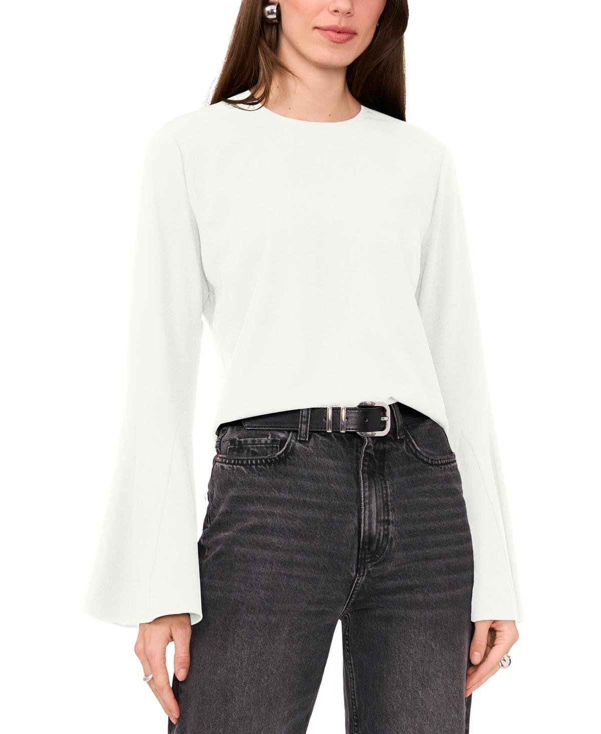 1.state Womens Crew Neck Wide Sleeve Blouse Product Image