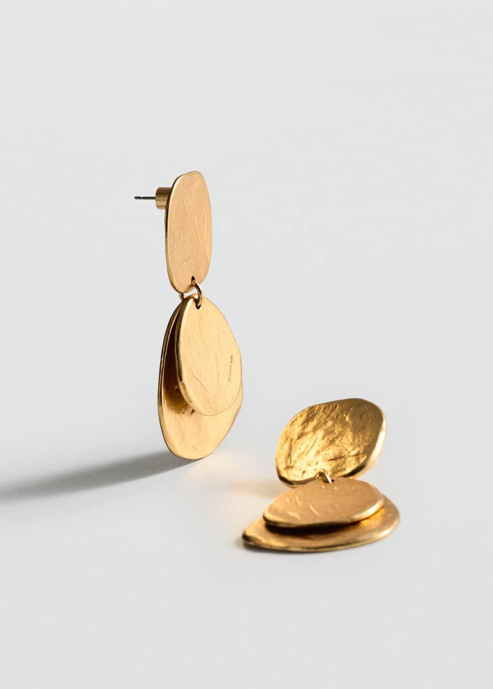 MANGO - Long coin earrings - One size - Women Product Image