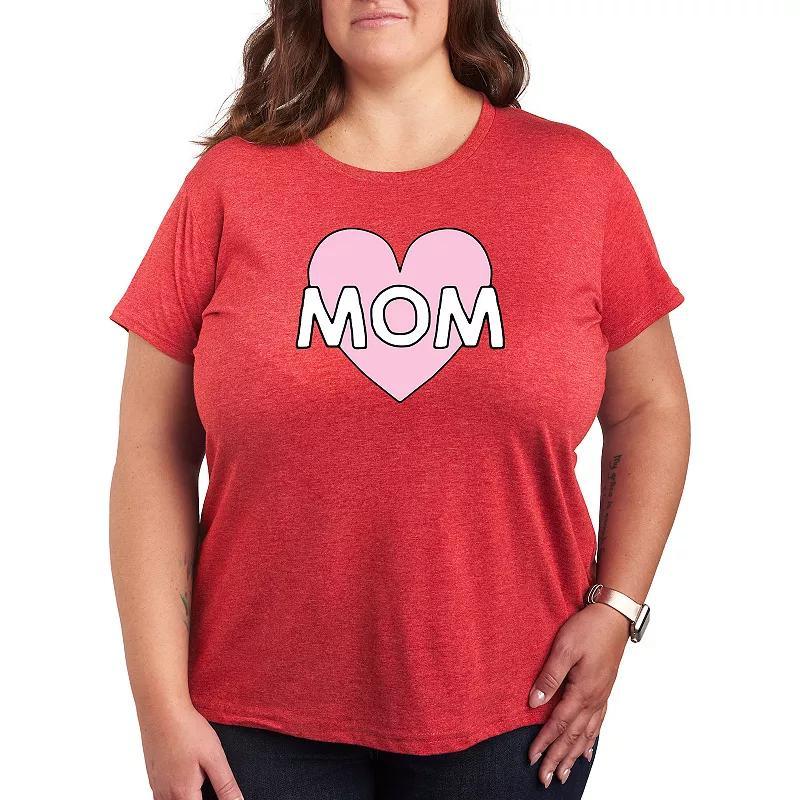 Plus Mom Heart Graphic Tee, Womens Product Image