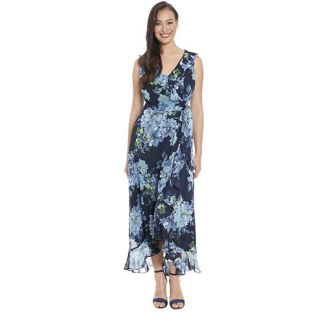 Womens London Times Ruffled Chiffon Maxi Dress Product Image