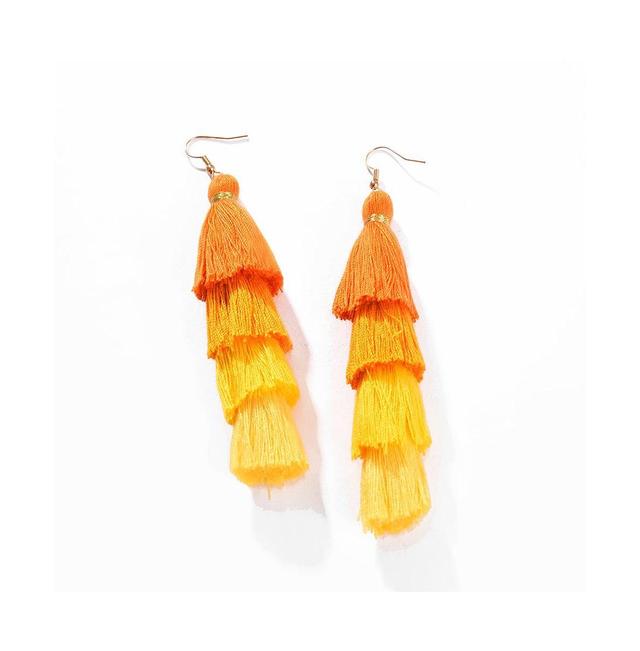 Sohi Womens Tassel Drop Earrings - Multicolor Product Image