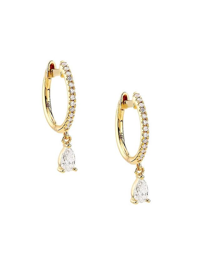 Womens 14K Yellow Gold & 0.33 TCW Diamond Drop Earrings - Gold - Gold Product Image