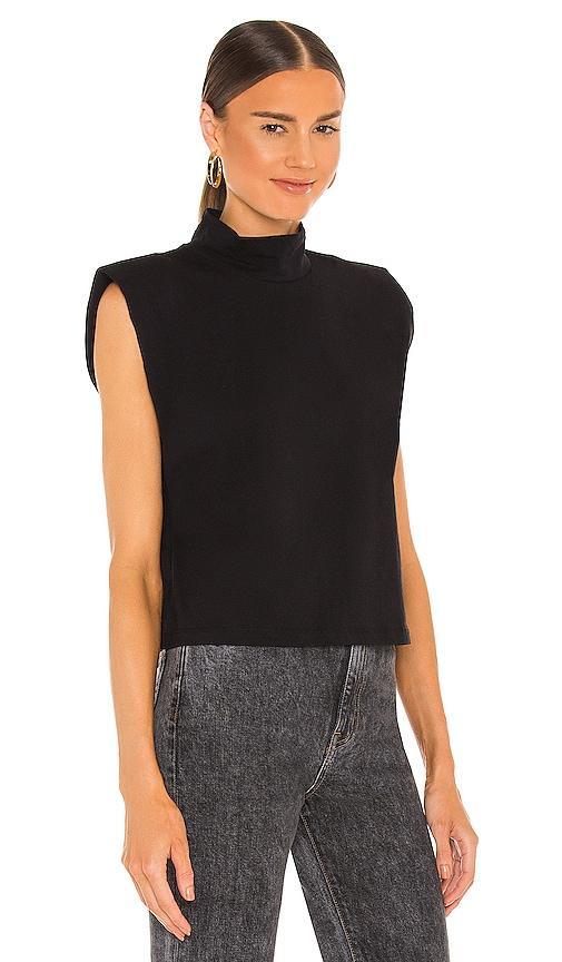 Sanctuary Mock Neck Shoulder Pad Tee Size L, S, XS. Product Image