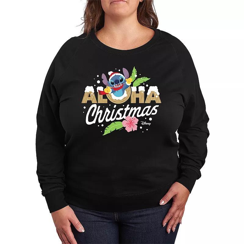 Disneys Lilo & Stitch Plus Size Aloha Christmas Lightweight French Terry Sweatshirt, Womens Product Image