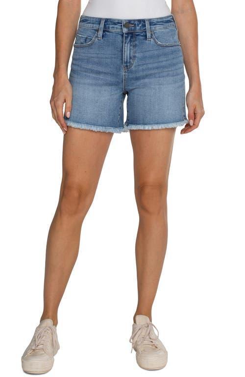 Liverpool Los Angeles Vickie Frayed Denim Shorts Product Image