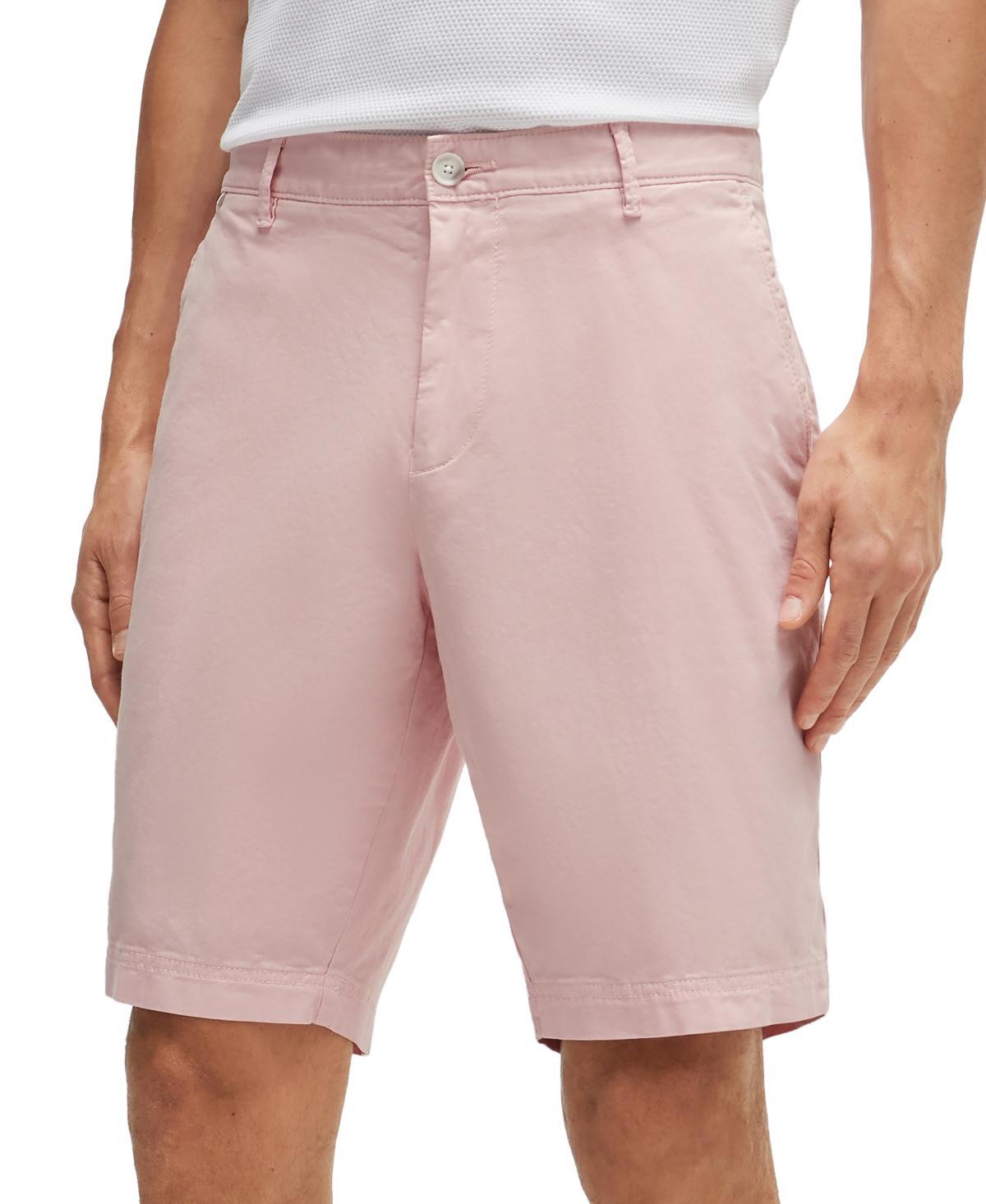 Mens Slim Fit Shorts in Stretch Cotton Twill Product Image