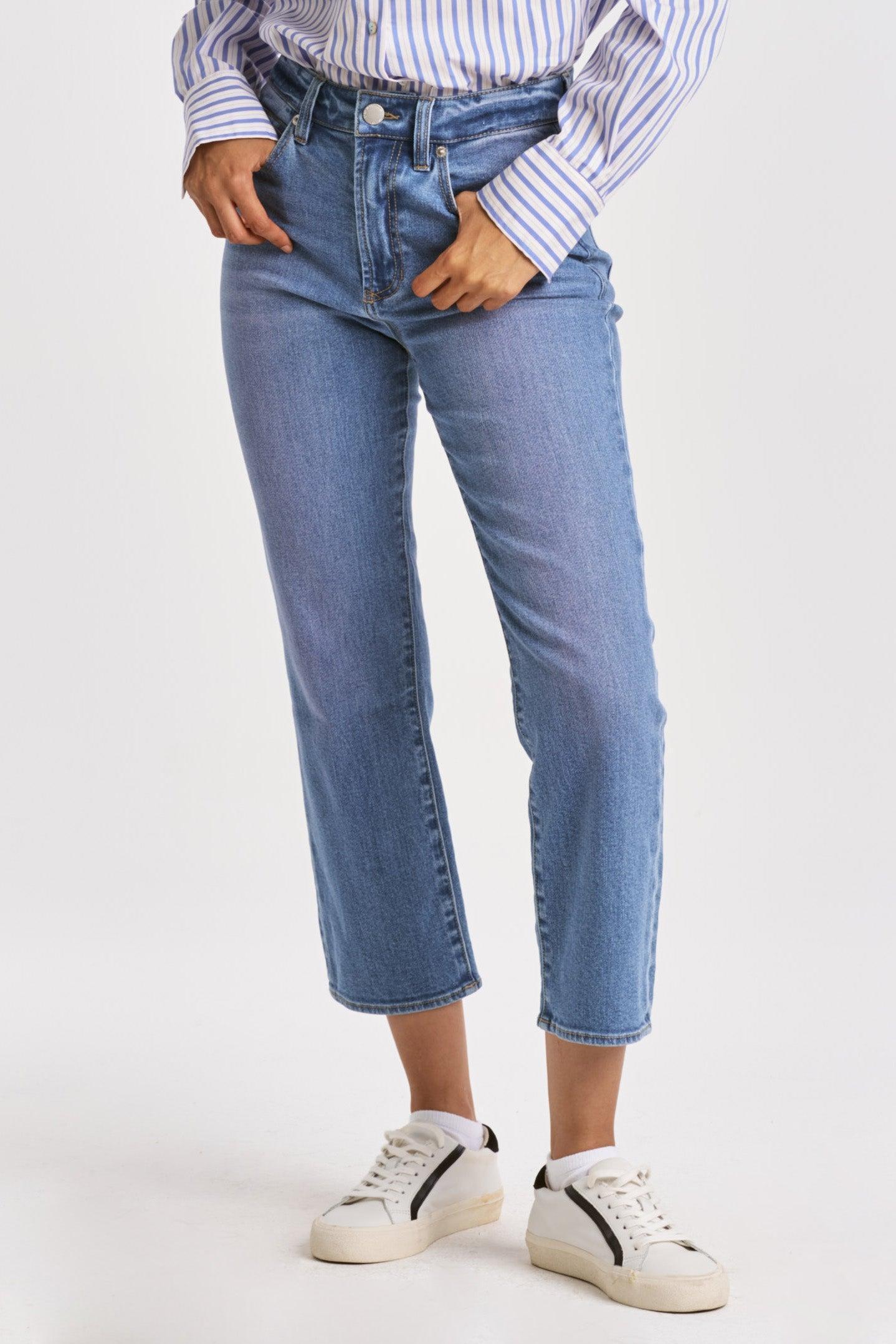 Dear John Frankie High Rise Cropped Straight Jeans Product Image