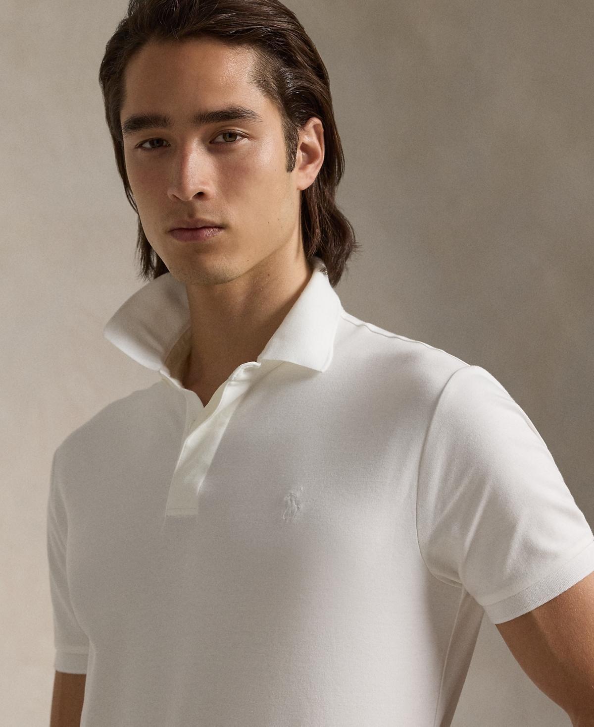 Men's Classic-fit Soft Cotton Polo Shirt In White Product Image