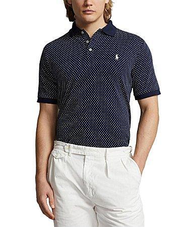 Polo Ralph Lauren Classic Fit Dot Soft Cotton Polo Shirt (Preppy Dot/Refined ) Men's Short Sleeve Knit Product Image