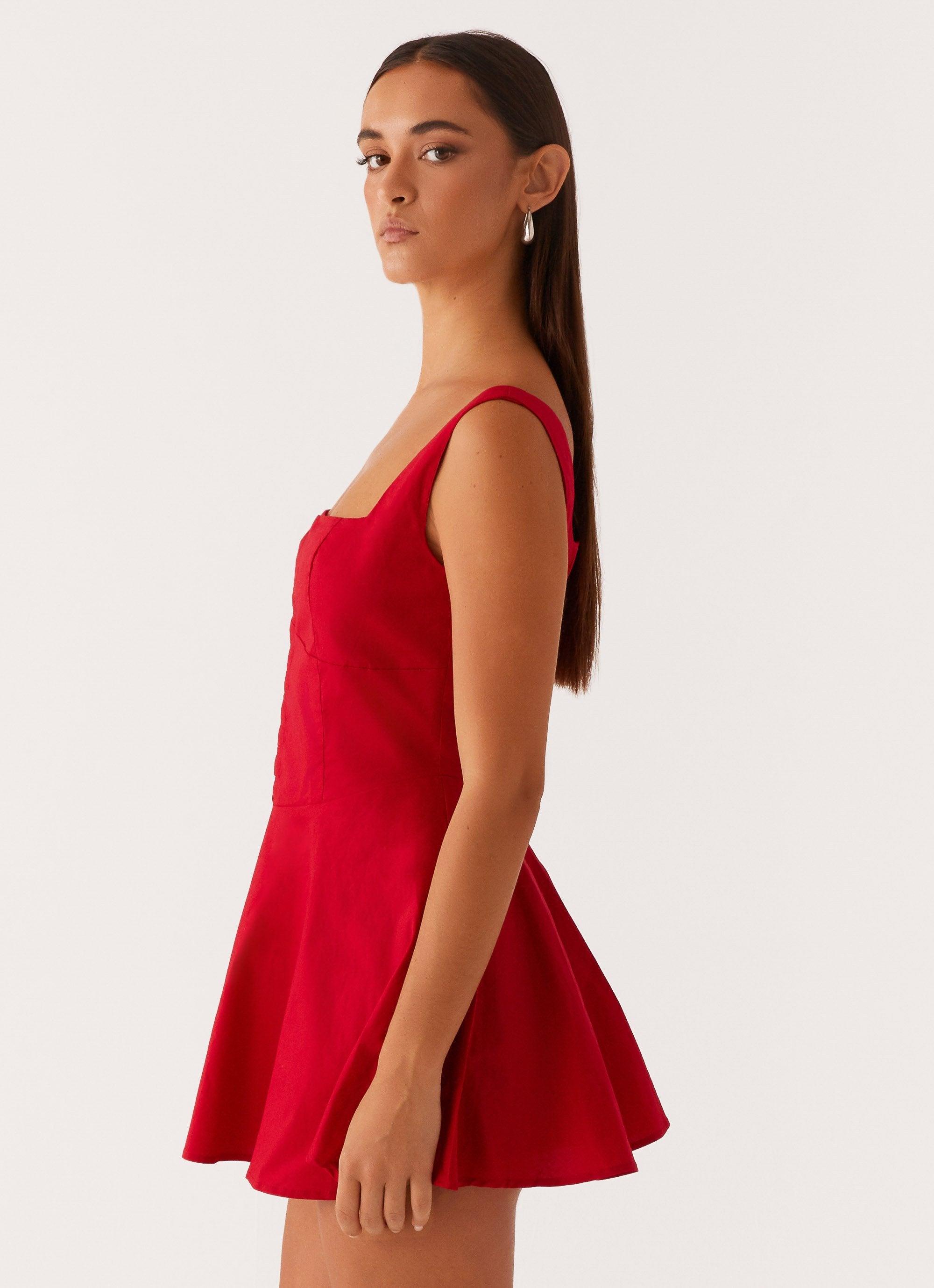 The Isle Mini Dress - Red Product Image