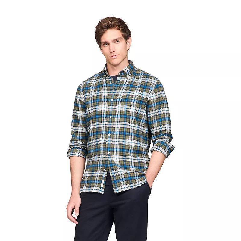 Mens Tommy Hilfiger ThFlex Brushed Plaid Shirt Product Image