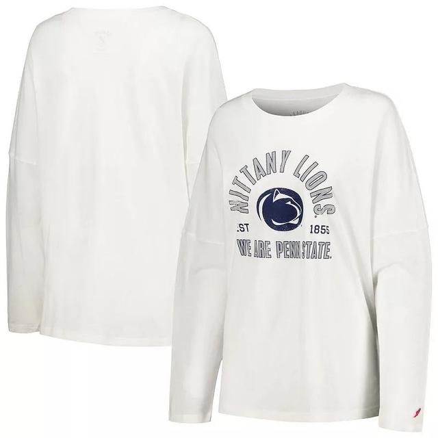 Womens League Collegiate Wear Penn State Nittany Lions Clothesline Oversized Long Sleeve T-Shirt Product Image