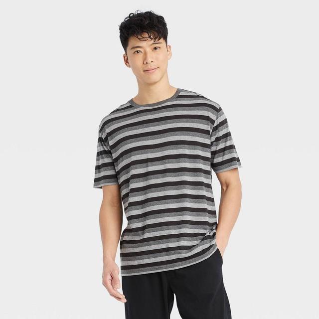 Hanes Premium Mens Striped Jersey Pajama Top - Black XXL Product Image