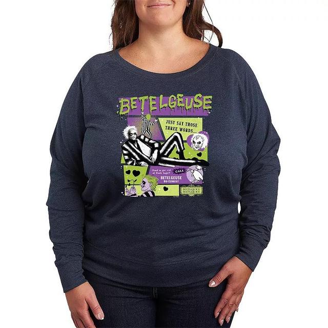 Plus Size Not My Circus Not My Monkeys Lightweight French Terry Sweatshirt, Girls Grey Indigo Product Image