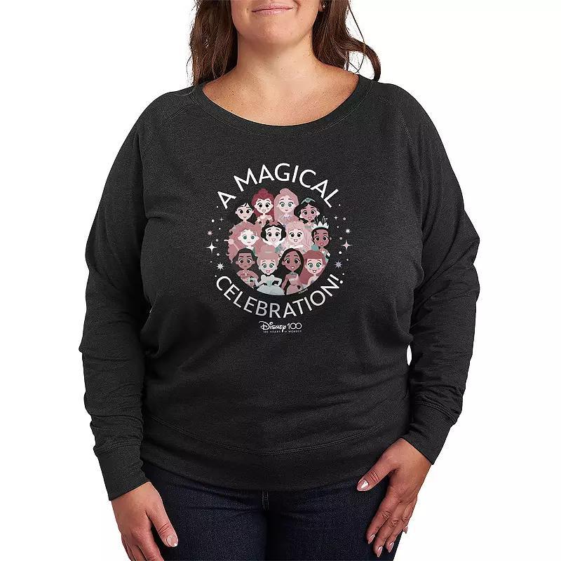 Plus Size Coffee And Camping Lightweight French Terry Sweatshirt, Womens Grey Dark Red Product Image