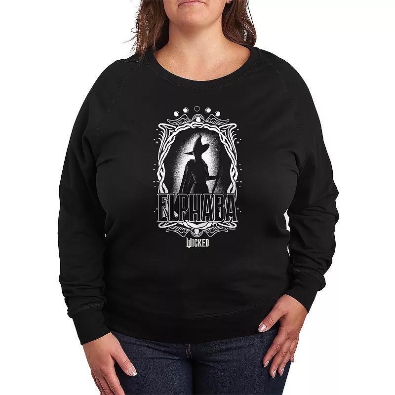 Plus Size Wicked Elphaba Portrait Lighweight French Terry Sweatshirt, Womens Product Image