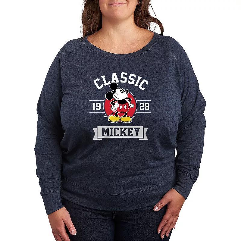 Disneys Mickey Mouse Plus Classic 1928 Slouchy Graphic Sweatshirt, Womens Grey Product Image