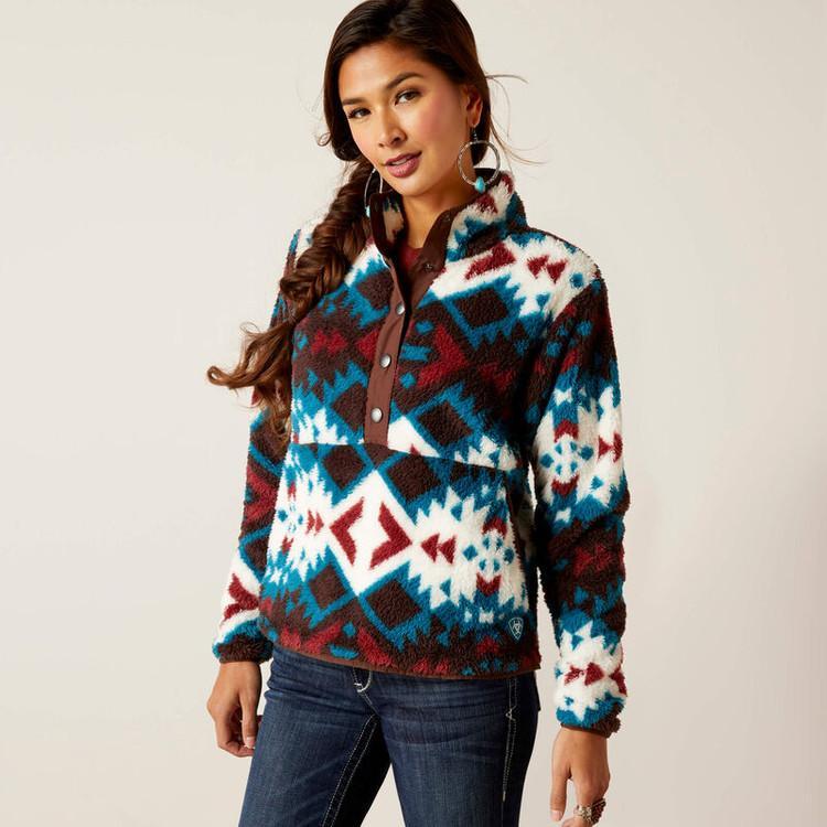 Ariat® Ladies Berber Snap 3/4 Multi Color Aztec Print Button Down product image