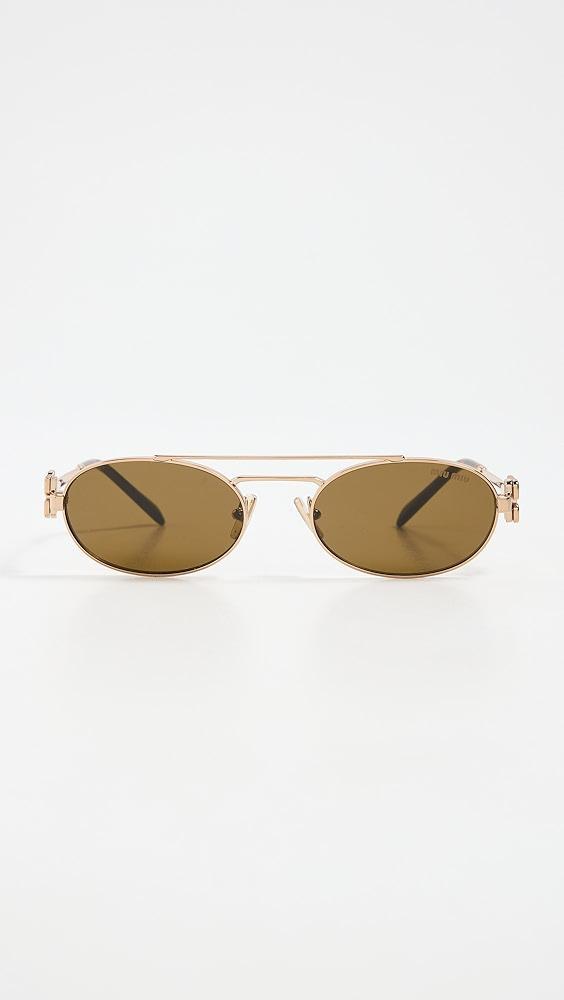 Miu Miu Logo Oval Sunglasses | Shopbop Product Image