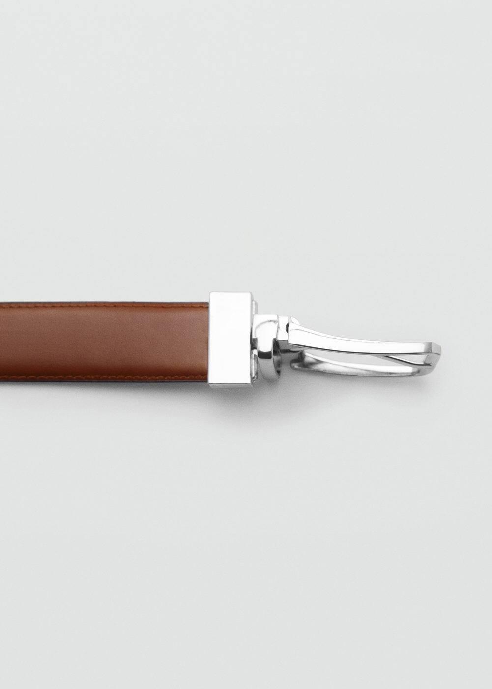 Leather reversible belt - Men | MANGO USA Product Image