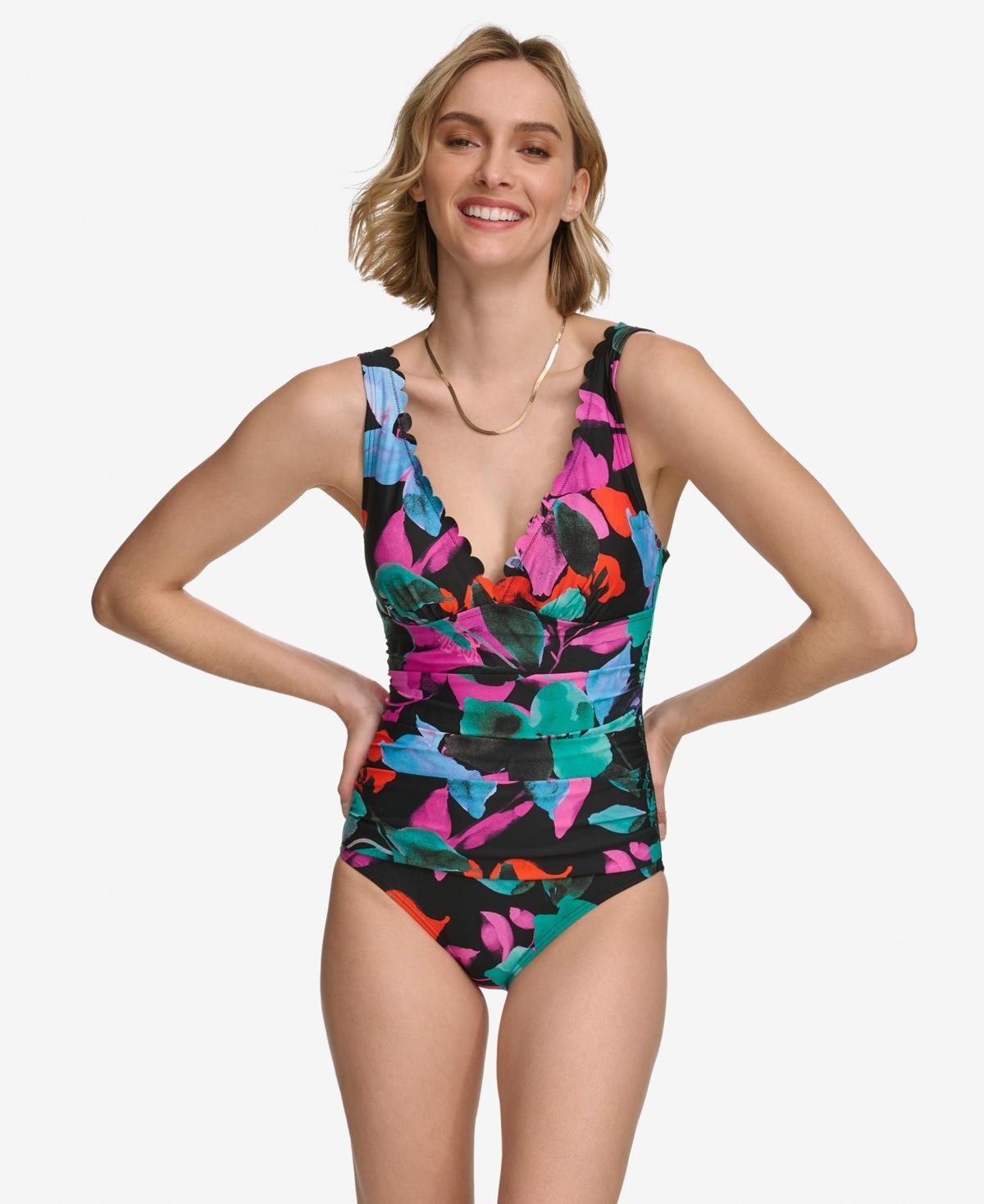 Women's Scalloped-Neck One-Piece Swimsuit Product Image