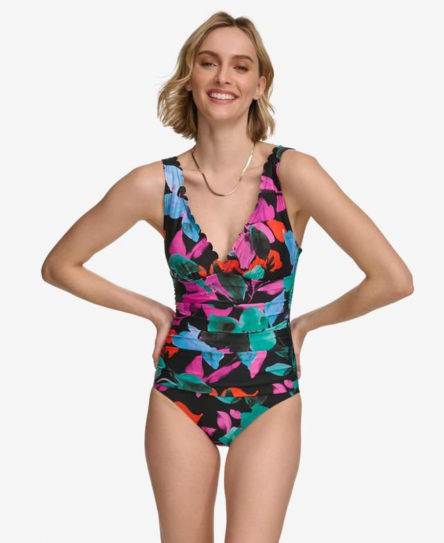 Women's Scalloped-Neck One-Piece Swimsuit Product Image