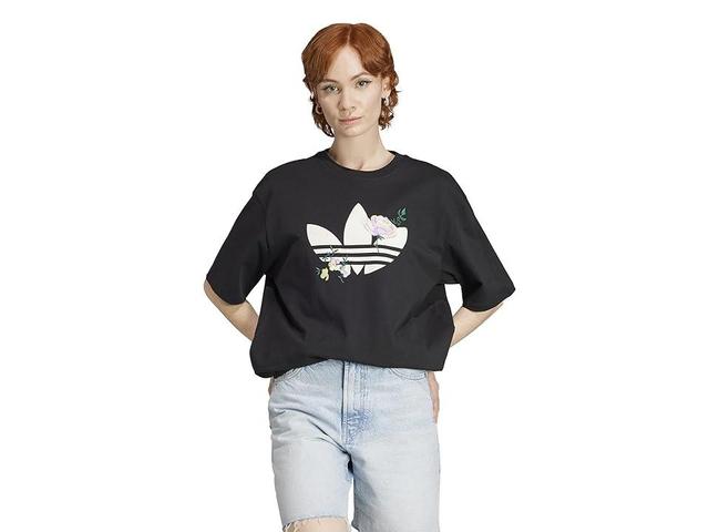 adidas Originals Embroidered Flower Trefoil T-Shirt Women's Clothing Product Image