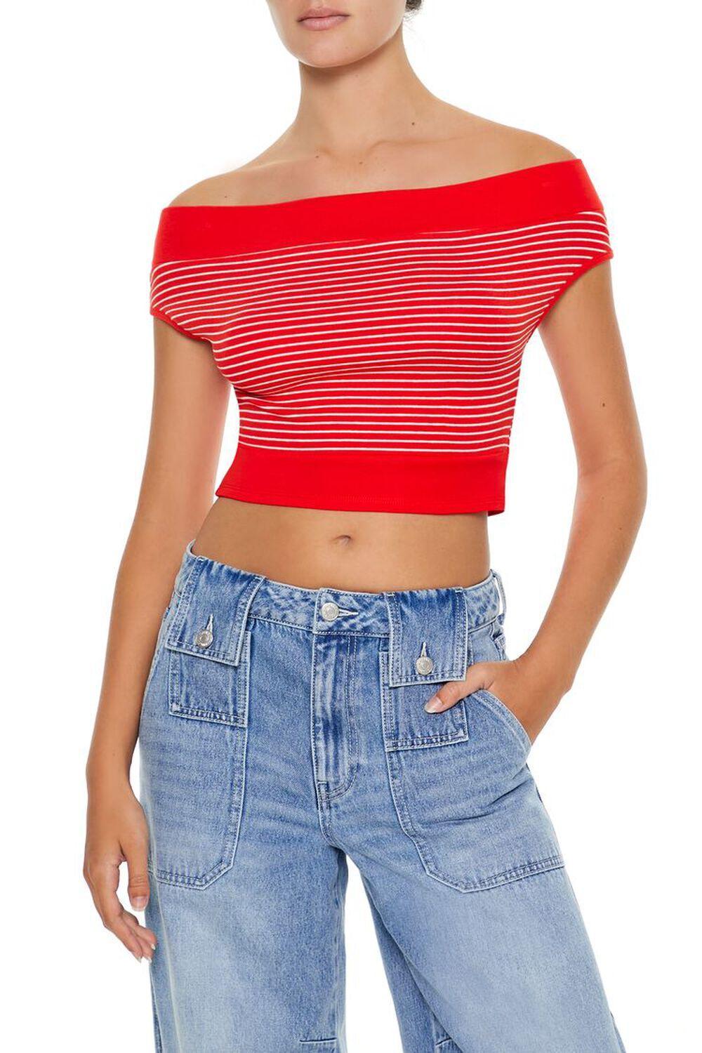 Striped Off-the-Shoulder Top | Forever 21 Product Image